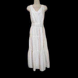 Ann Taylor | White Embroidered Pattern Maxi Dress Size 12